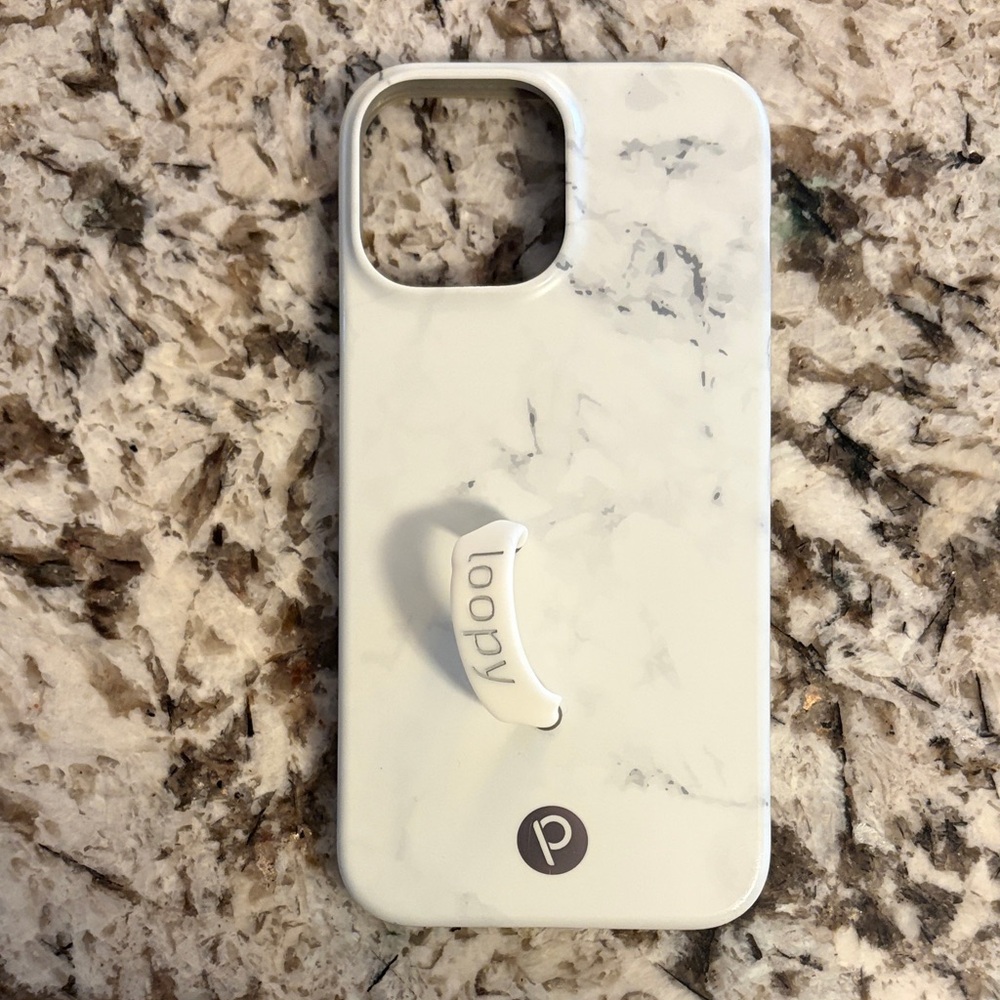 Loopy white marble matte case for iPhone 13 Pro Max righty